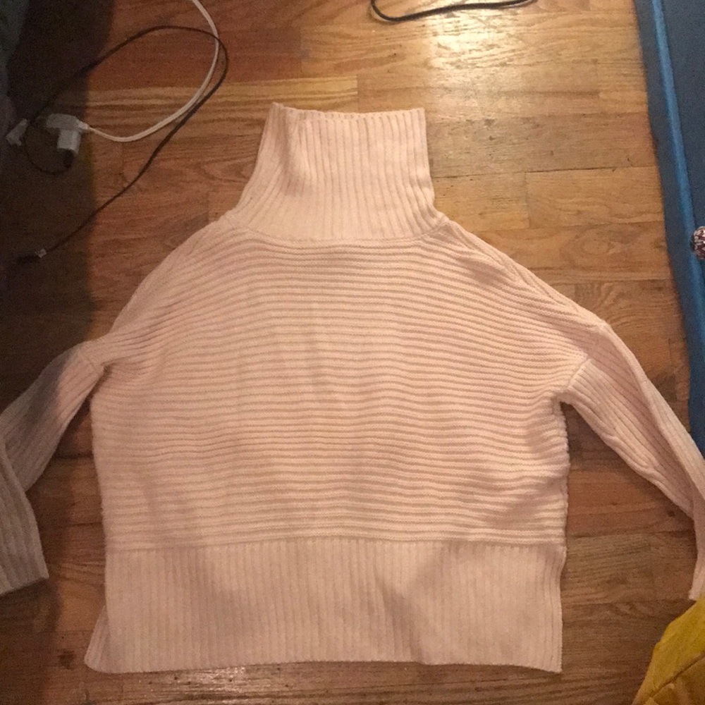 baby pink turtleneck sweater